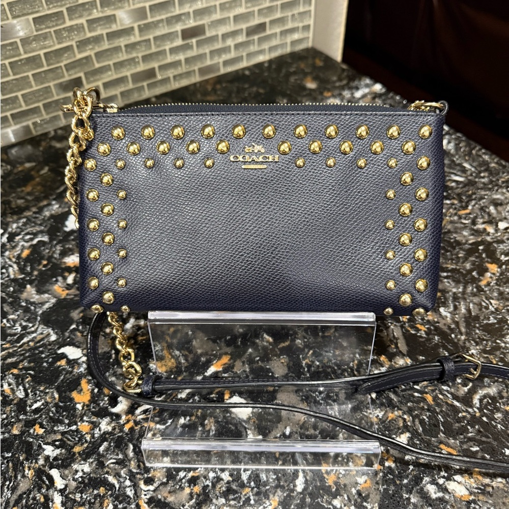 COACH Quinn Crossbody 
Studded - Navy Blue